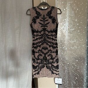 RARE Alexander McQueen skeletal skeleton bodycon dress Elegant lace dress silk